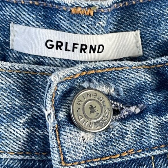 grlfrnd karolina jeans distressed in last dance size 25 medium wash cotton - Picture 7 of 13